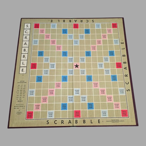 Vintage 1953 Selchow & Righter Co Scrabble Game Missing Only 1 Tile - Picture 4 of 11